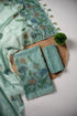 Trendy Tales Teal Cotton Unstitched Suit Set
